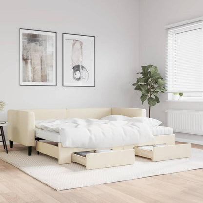 2-in-1 Schlafsofa mit Bettkasten & Schublade, 90x200 cm