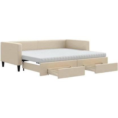 2-in-1 Schlafsofa mit Bettkasten & Schublade, 90x200 cm