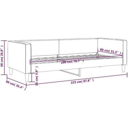 Tagesbett Hellgrau 80x200 cm mit Stauraum & Schlaffunktion