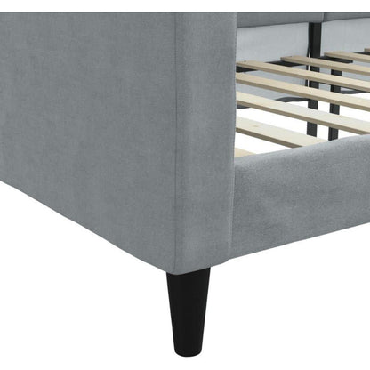 Tagesbett Hellgrau 80x200 cm mit Stauraum & Schlaffunktion