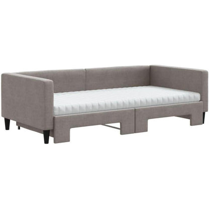 2-Sitzer Schlafsofa mit Bettkasten & Matratze Taupe 100x200 cm