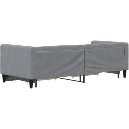 2-in-1 Schlafsofa mit Bettkasten & Schublade – Hellgrau 80x200 cm