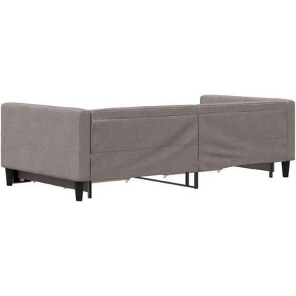 Tagesbett ausziehbar mit Schubladen – Schlafsofa 2-Sitzer Taupe