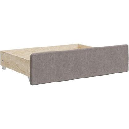 Tagesbett ausziehbar mit Schubladen – Schlafsofa 2-Sitzer Taupe
