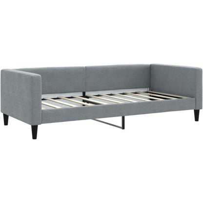 Schlafsofa 2-Sitzer, Hellgrau, 90x190 cm mit Bettkasten