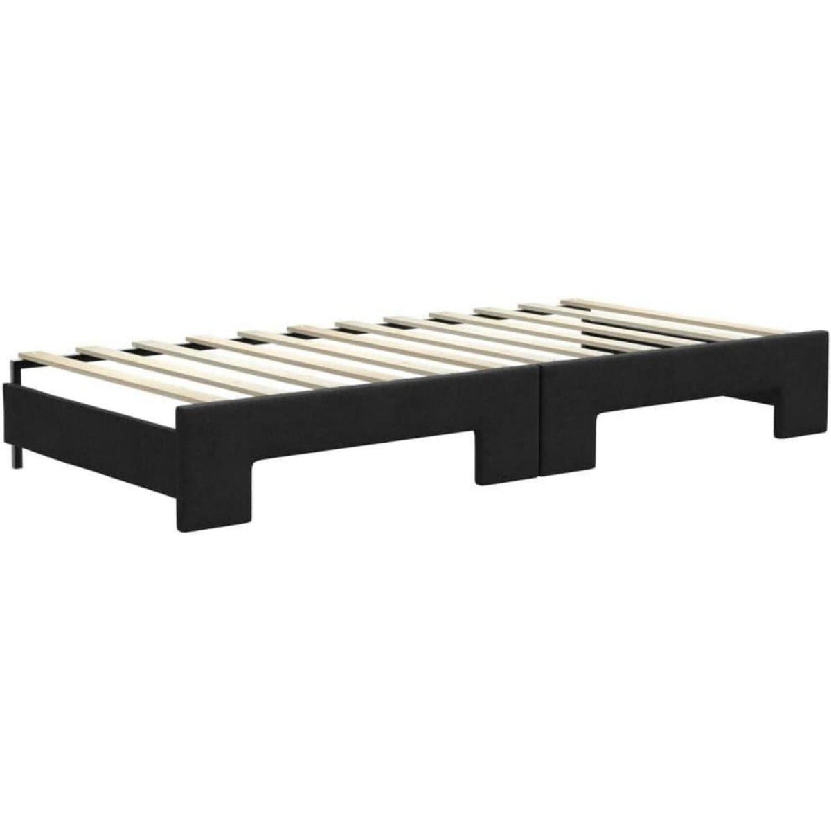 Tagesbett ausziehbar mit Schubladen – 2-Sitzer Sofabett Schwarz 100x200 cm