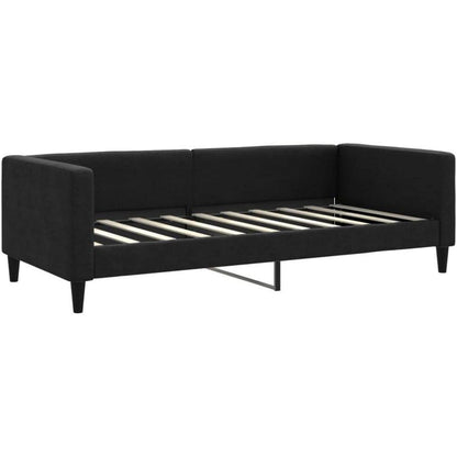 Tagesbett ausziehbar mit Matratze & Bettkasten – 90x190 cm Schwarz