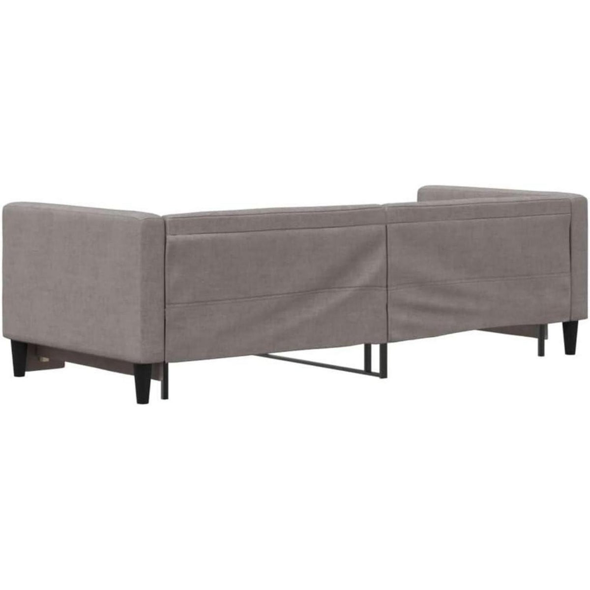 Schlafsofa 2-Sitzer Taupe – Ausziehbett mit Bettkasten