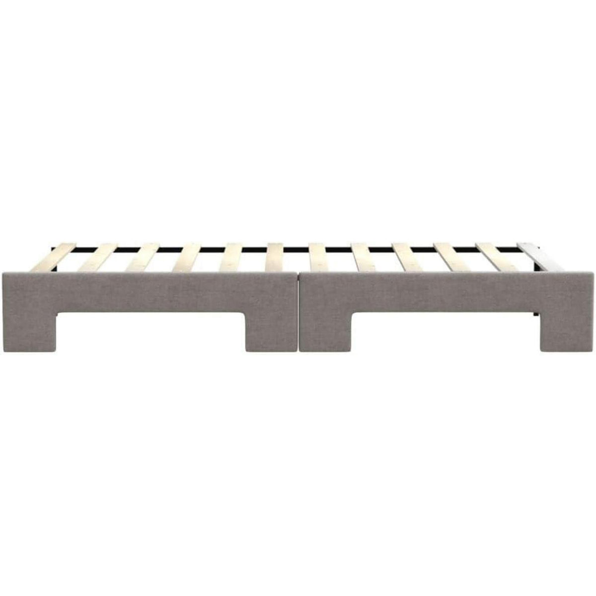 Schlafsofa 2-Sitzer Taupe – Ausziehbett mit Bettkasten