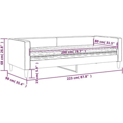 Tagesbett mit Matratze & Stauraum – Schlafsofa 80x200 cm Taupe