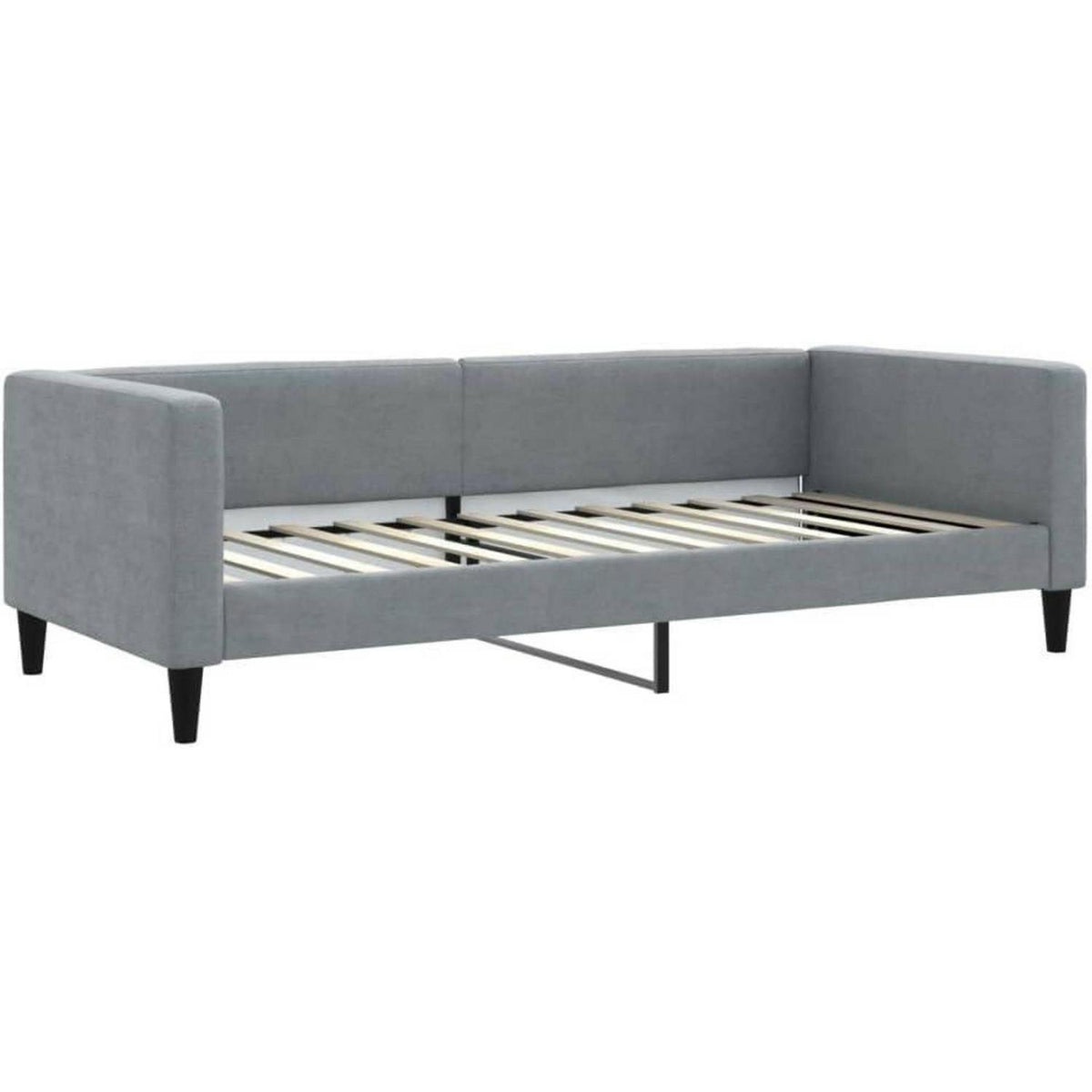 2-in-1 Schlafsofa 90x200 cm – Grau, Stoff, mit Stauraum