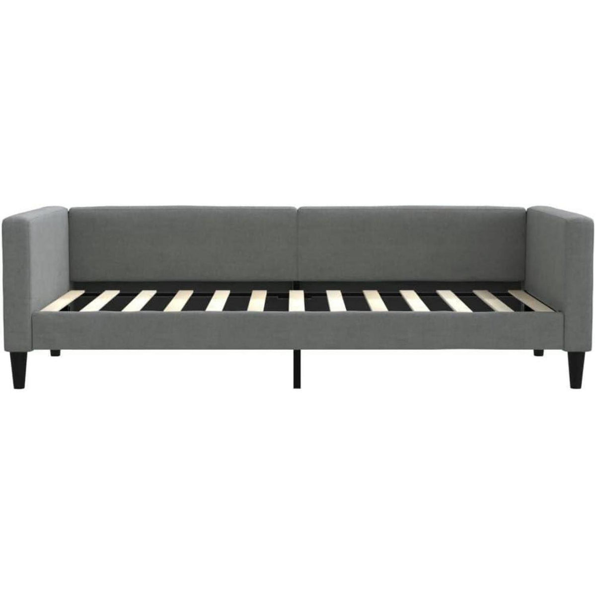 Schlafsofa 2-Sitzer Dunkelgrau 90x200 cm mit Matratze & Stauraum
