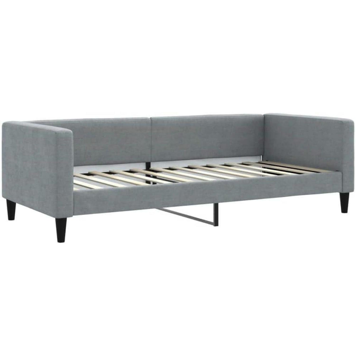 Schlafsofa 2-Sitzer, Ausziehbett mit Bettkasten, Hellgrau