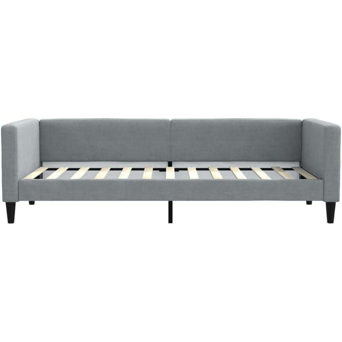 Schlafsofa 2-Sitzer, Ausziehbett mit Bettkasten, Hellgrau