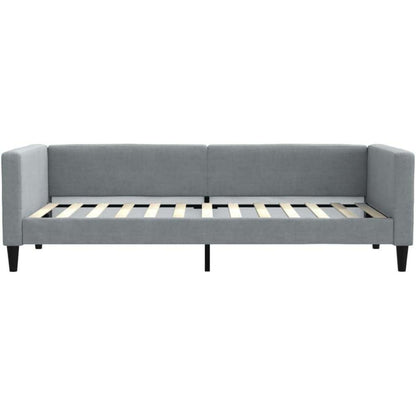 Schlafsofa 2-Sitzer, Ausziehbett mit Bettkasten, Hellgrau
