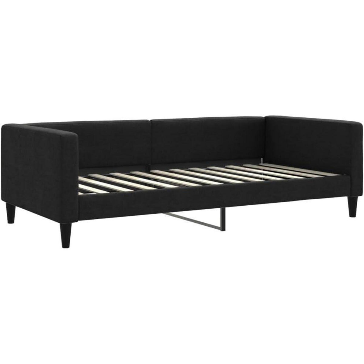 2-Sitzer Schlafsofa mit Stauraum & Bettfunktion 100x200 cm Schwarz