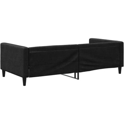 2-Sitzer Schlafsofa mit Stauraum & Bettfunktion 100x200 cm Schwarz