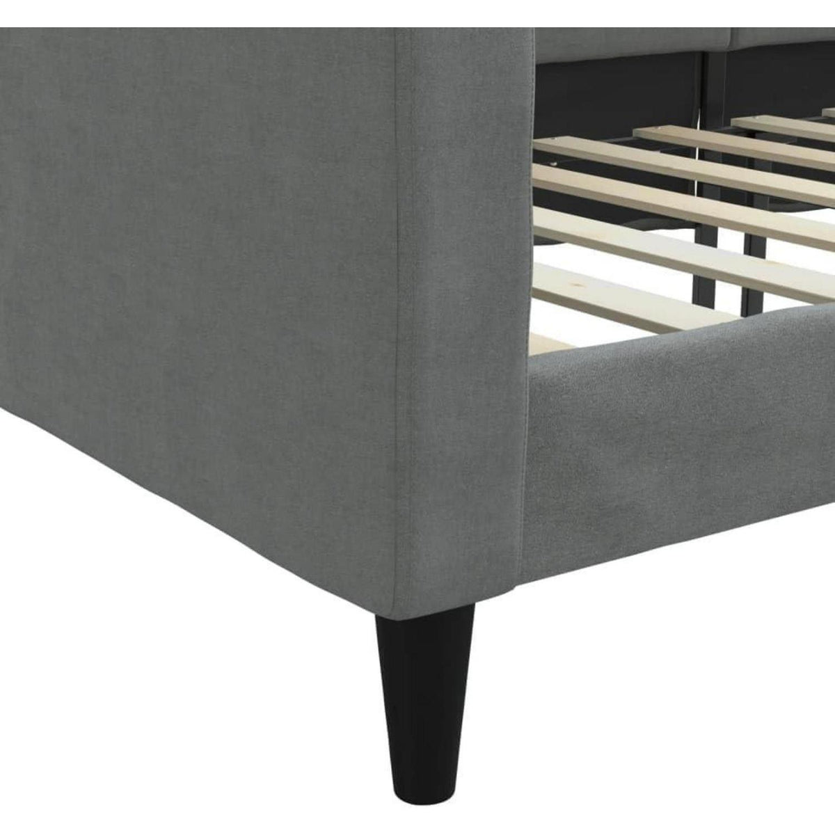 2-Sitzer Schlafsofa Dunkelgrau 80x200 cm mit Stauraum