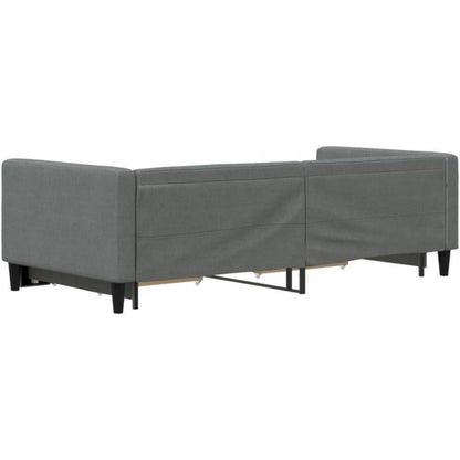 Tagesbett ausziehbar mit Schubladen – Schlafsofa 90x200 cm Dunkelgrau