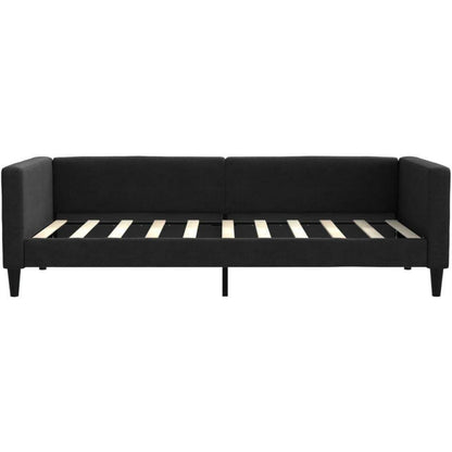 2-in-1 Schlafsofa Schwarz 90x190 cm mit Stauraum
