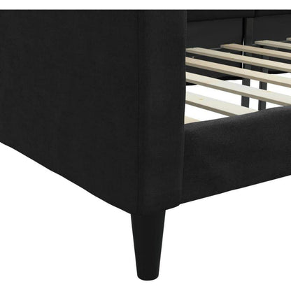 2-in-1 Schlafsofa Schwarz 90x190 cm mit Stauraum