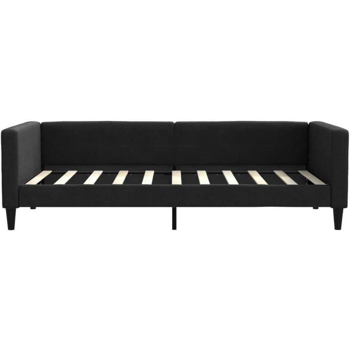 Schlafsofa 2-Sitzer mit Matratze – Schwarz 90x190 cm
