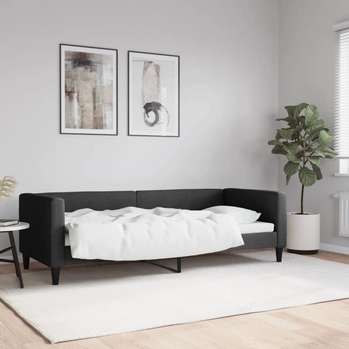 Tagesbett Schlafsofa 2-Sitzer Schwarz 80x200 cm mit Stauraum
