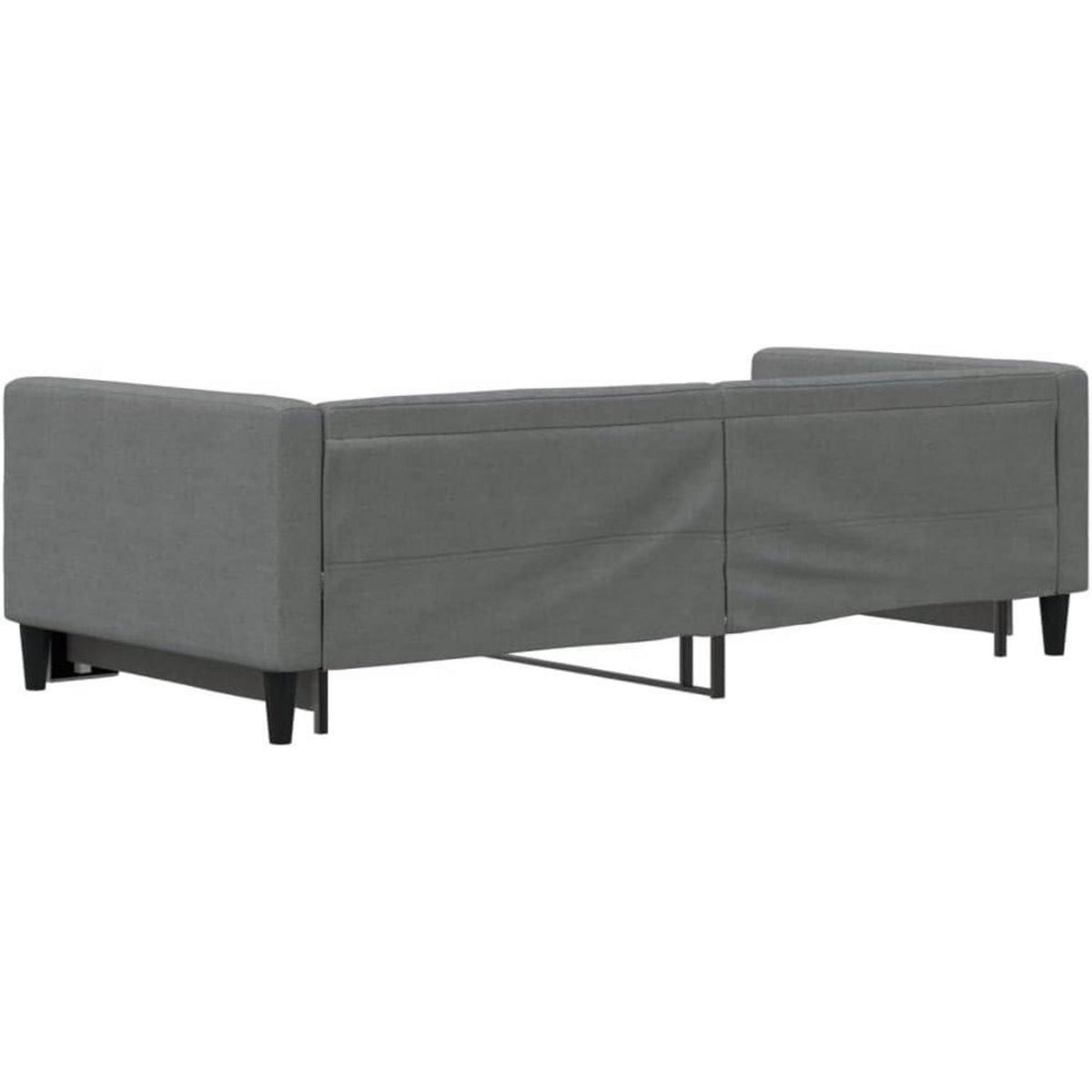 Tagesbett ausziehbar Schlafsofa 2-Sitzer mit Bettkasten Dunkelgrau