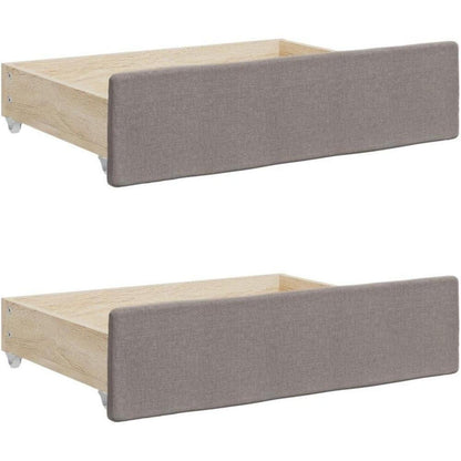 2-Sitzer Schlafsofa mit Bettkasten & Schublade Taupe 80x200 cm