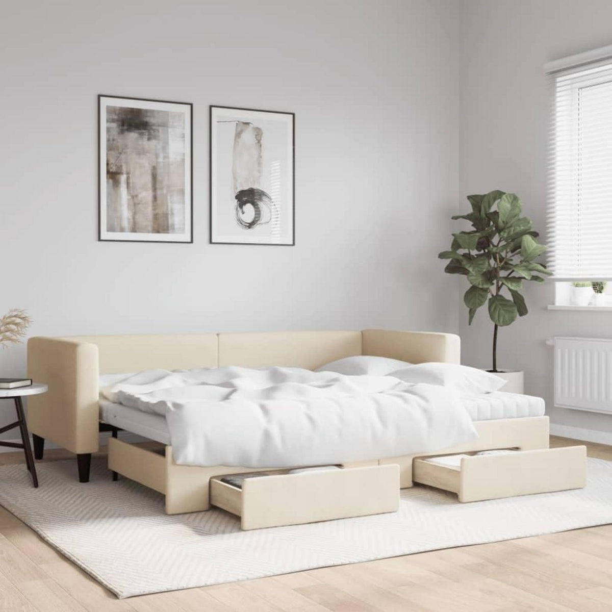 Tagesbett ausziehbar mit Schubladen – 80x200 cm Sofabett