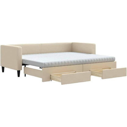 Tagesbett ausziehbar mit Schubladen – 80x200 cm Sofabett