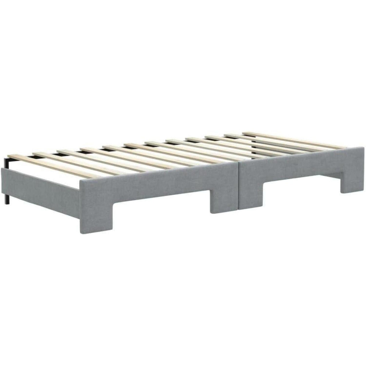 2-in-1 Schlafsofa mit Bettkasten & Matratze – Hellgrau 100x200 cm