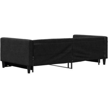 Ausziehbett 2-Sitzer Schlafsofa mit Bettkasten Schwarz 100x200 cm