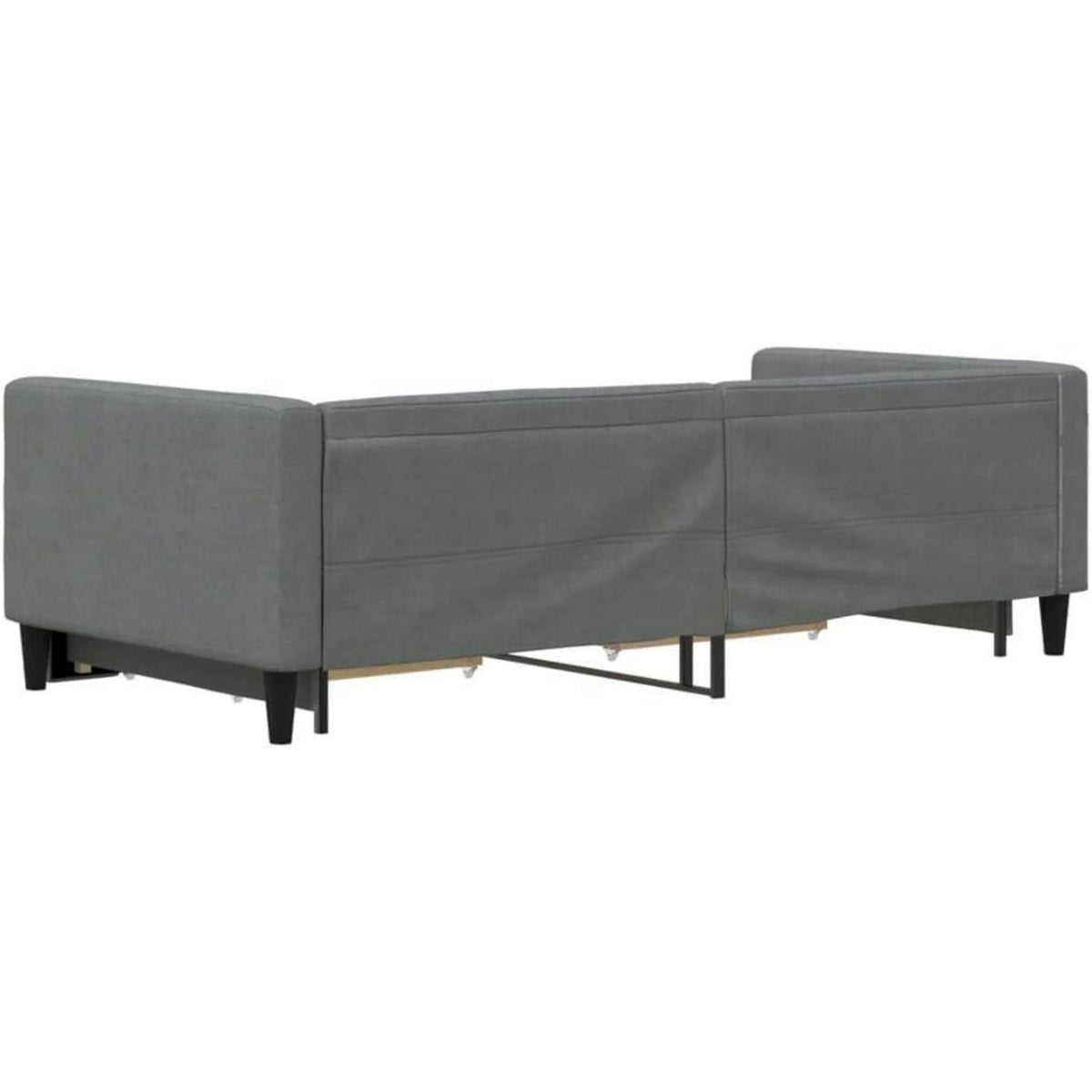 Tagesbett ausziehbar mit Schubladen – Schlafsofa 90x190 cm Dunkelgrau