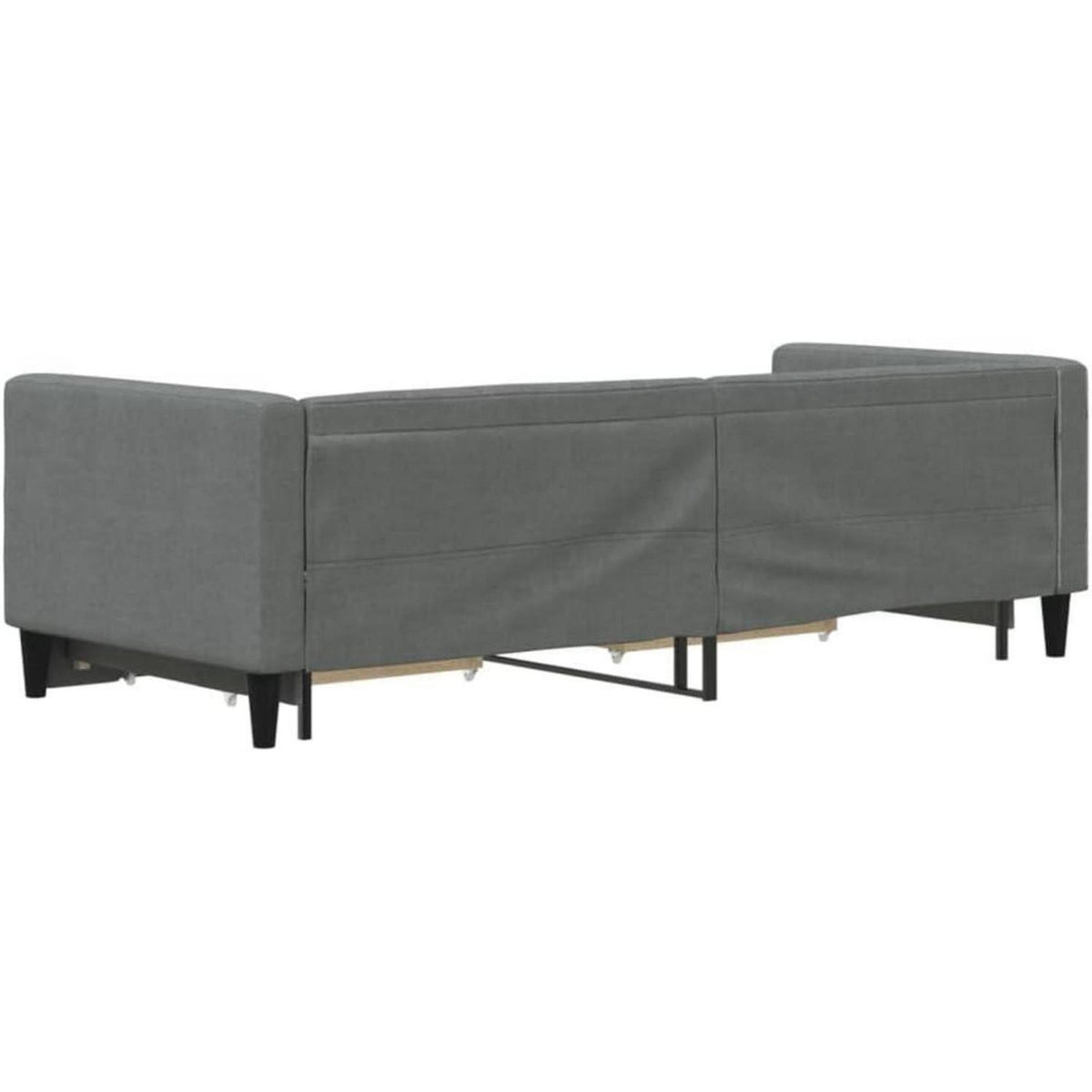 Schlafsofa 2-Sitzer Dunkelgrau, 80x200 cm mit Bettkasten