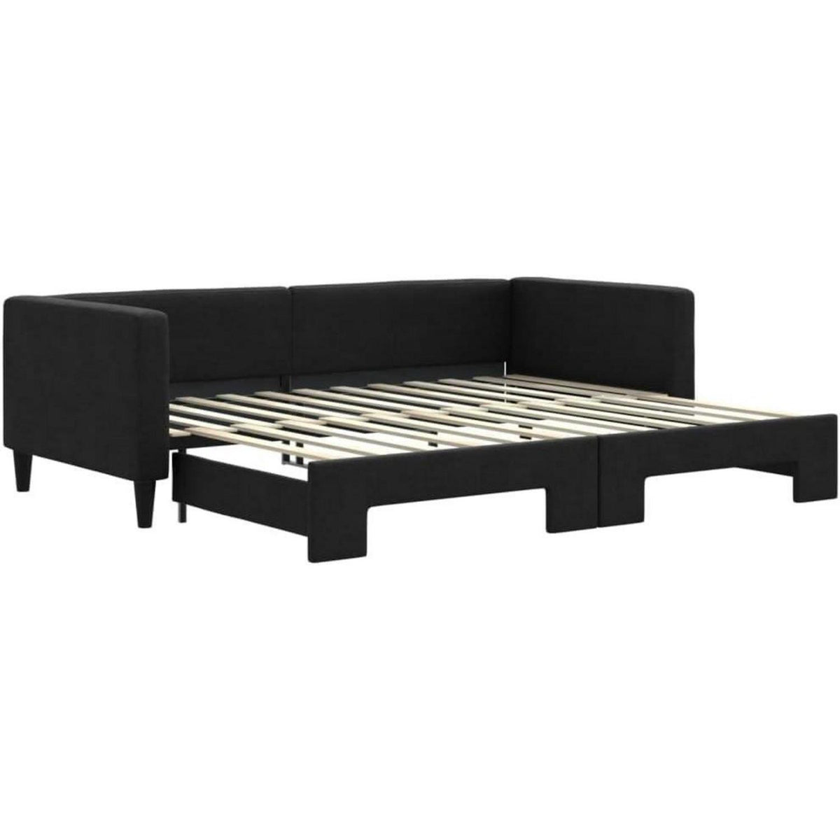 2-Sitzer Schlafsofa mit Bettkasten, 90x200 cm, Schwarz