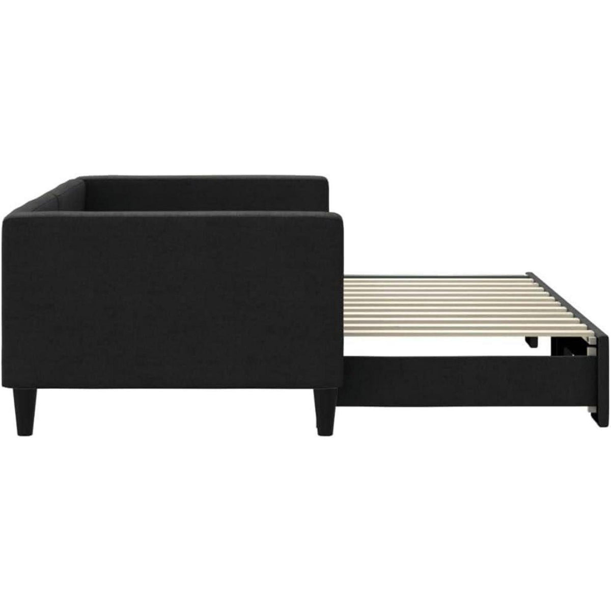 2-Sitzer Schlafsofa mit Bettkasten, 90x200 cm, Schwarz