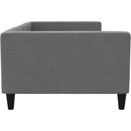 2-Sitzer Schlafsofa Dunkelgrau 100x200 cm mit Stauraum