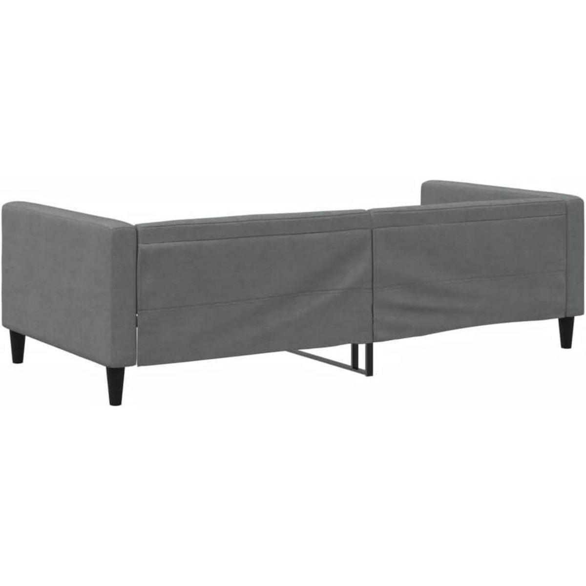 2-Sitzer Schlafsofa Dunkelgrau 100x200 cm mit Stauraum