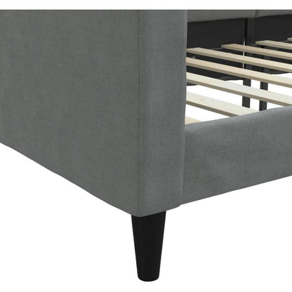 2-Sitzer Schlafsofa Dunkelgrau 100x200 cm mit Stauraum