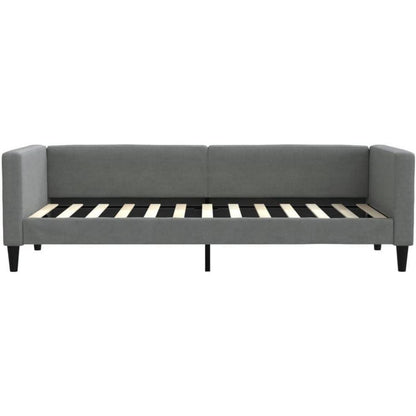 Schlafsofa 2-Sitzer Dunkelgrau 80x200 cm mit Matratze & Stauraum