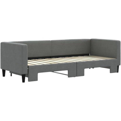 Schlafsofa 2-Sitzer Dunkelgrau – Ausziehbar mit Bettkasten