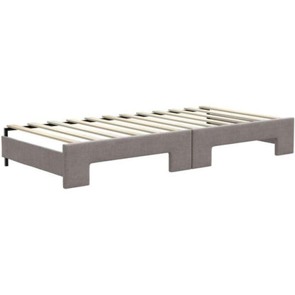 Ausziehbett 2-Sitzer mit Schubladen & Matratze – Taupe 100x200 cm