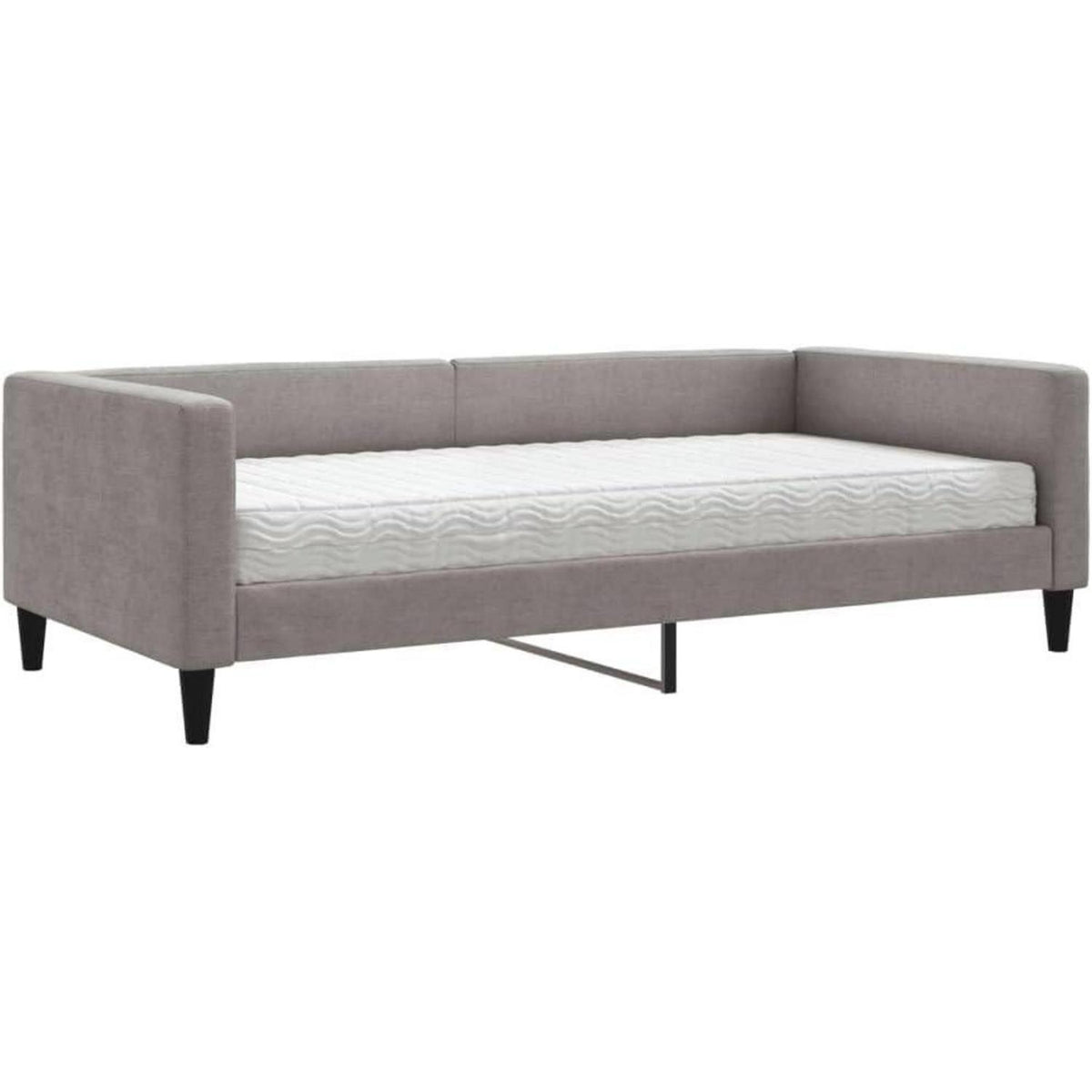2-Sitzer Schlafsofa mit Matratze & Stauraum – Taupe 100x200 cm