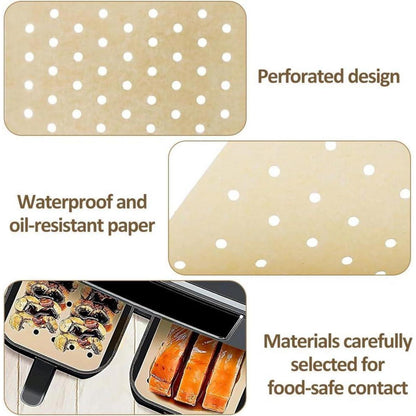 200 Blatt Airfryer Backpapier Rechteck Perforiert Antihaft
