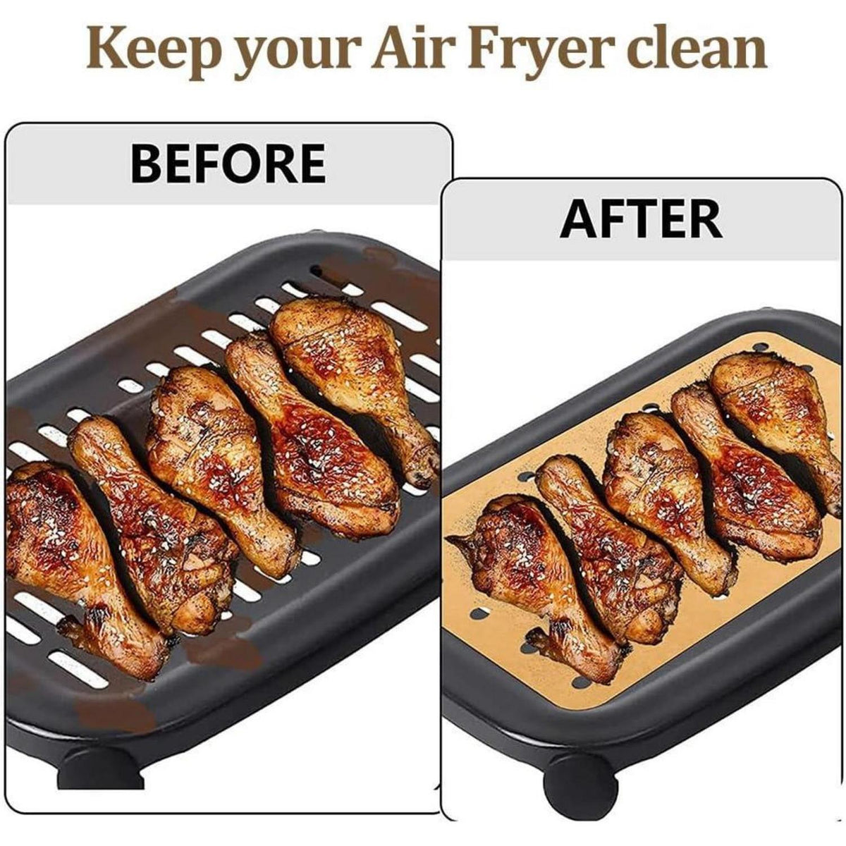 200 Blatt Airfryer Backpapier Rechteck Perforiert Antihaft