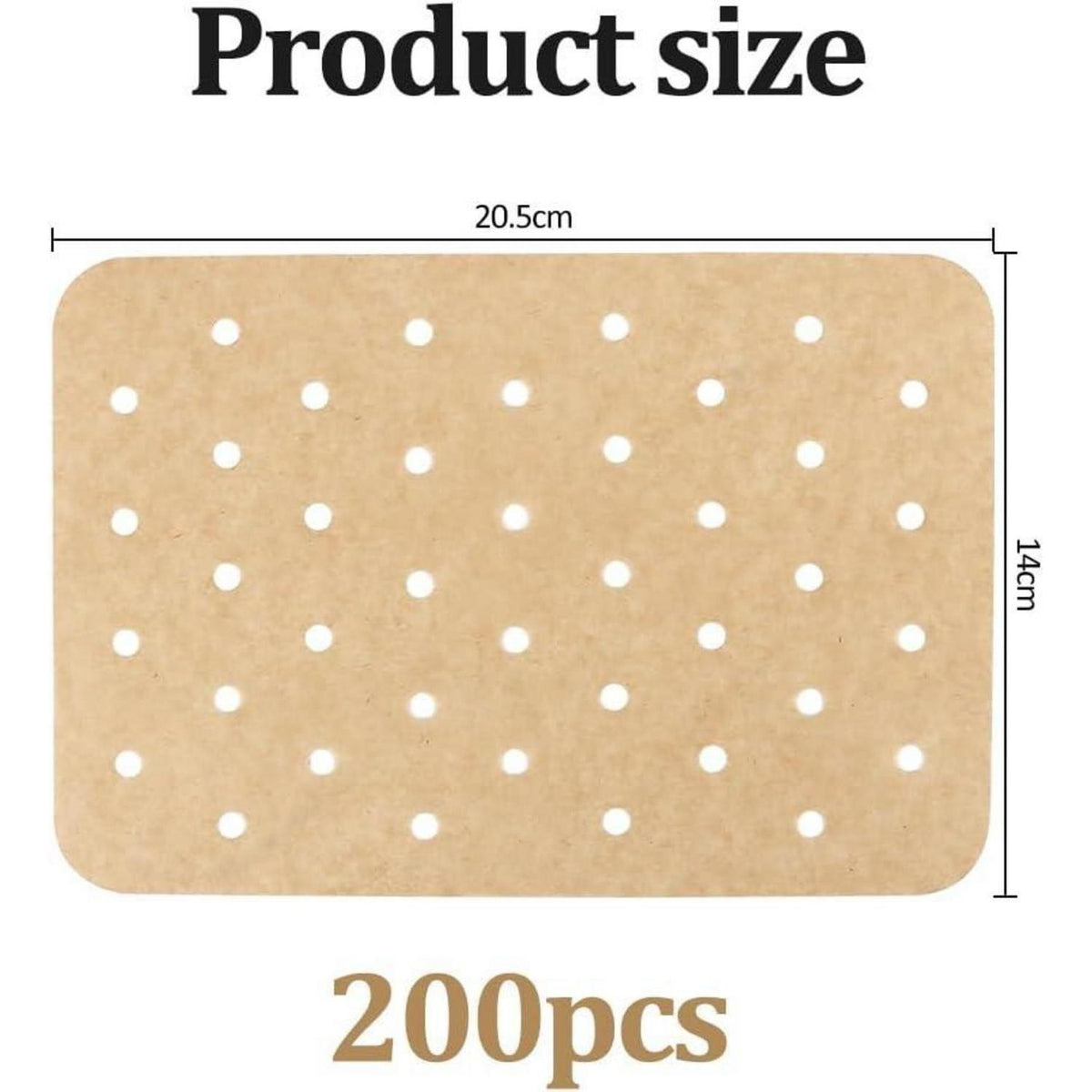 200 Blatt Airfryer Backpapier Rechteck Perforiert Antihaft