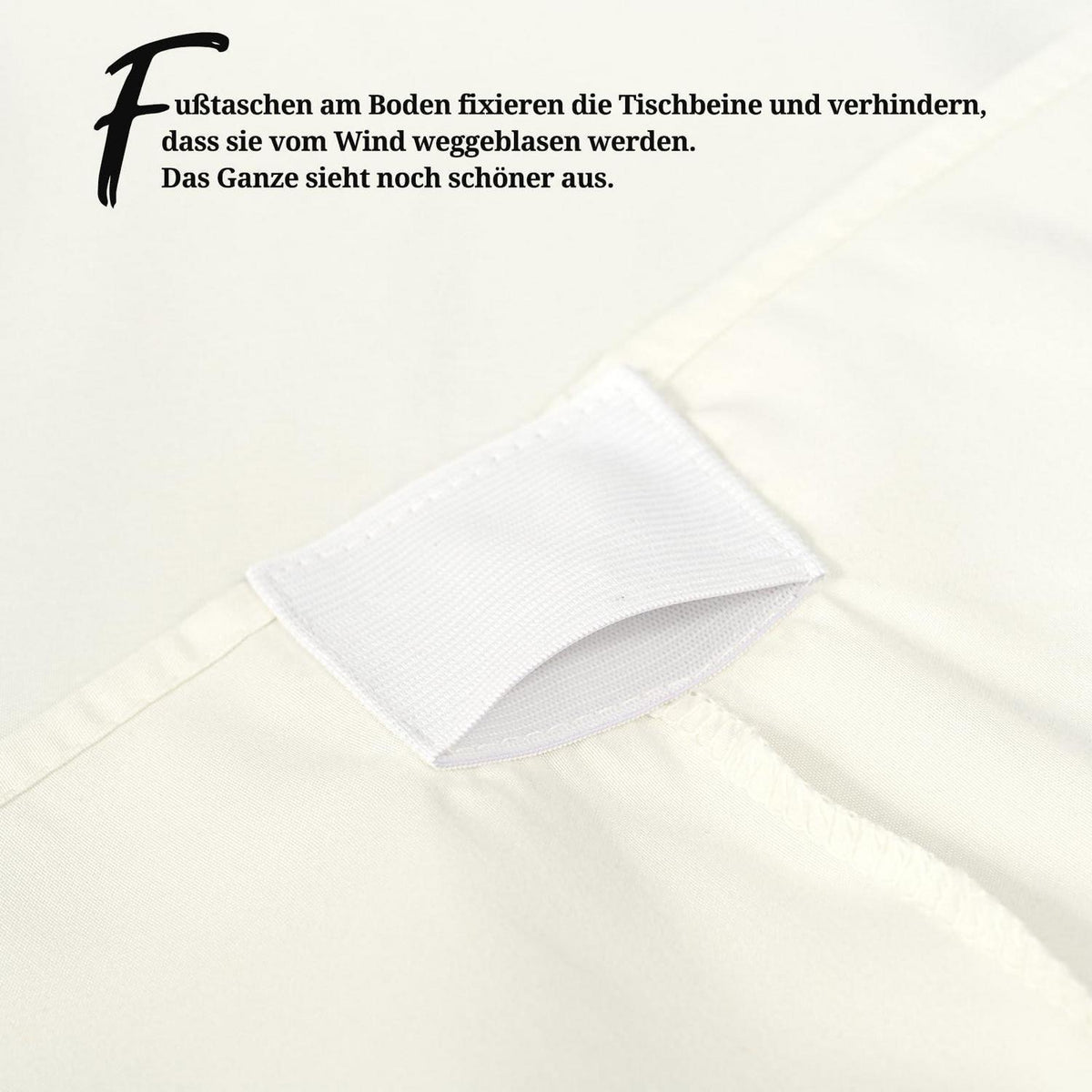 Stehtischhüllen Elfenbein – 10er Set für Tische Ø80-85cm