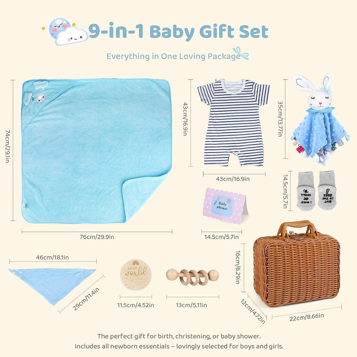 Personalisiertes Neugeborenen Geschenkset für Jungen & Mädchen