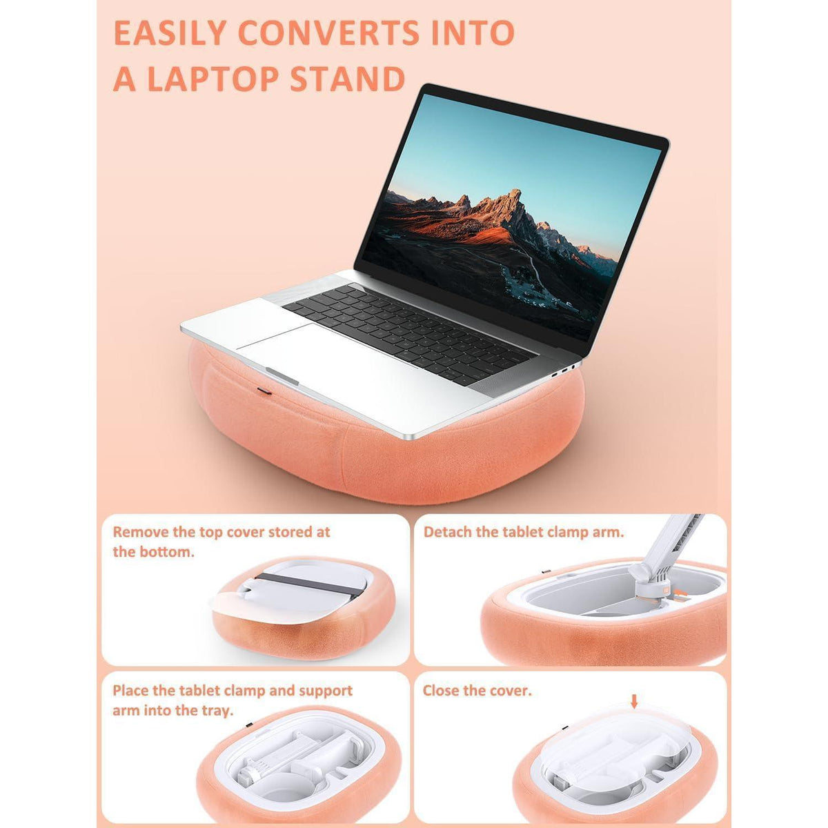 Tablet Kissen Halterung mit Snackschale – 360° Drehbar